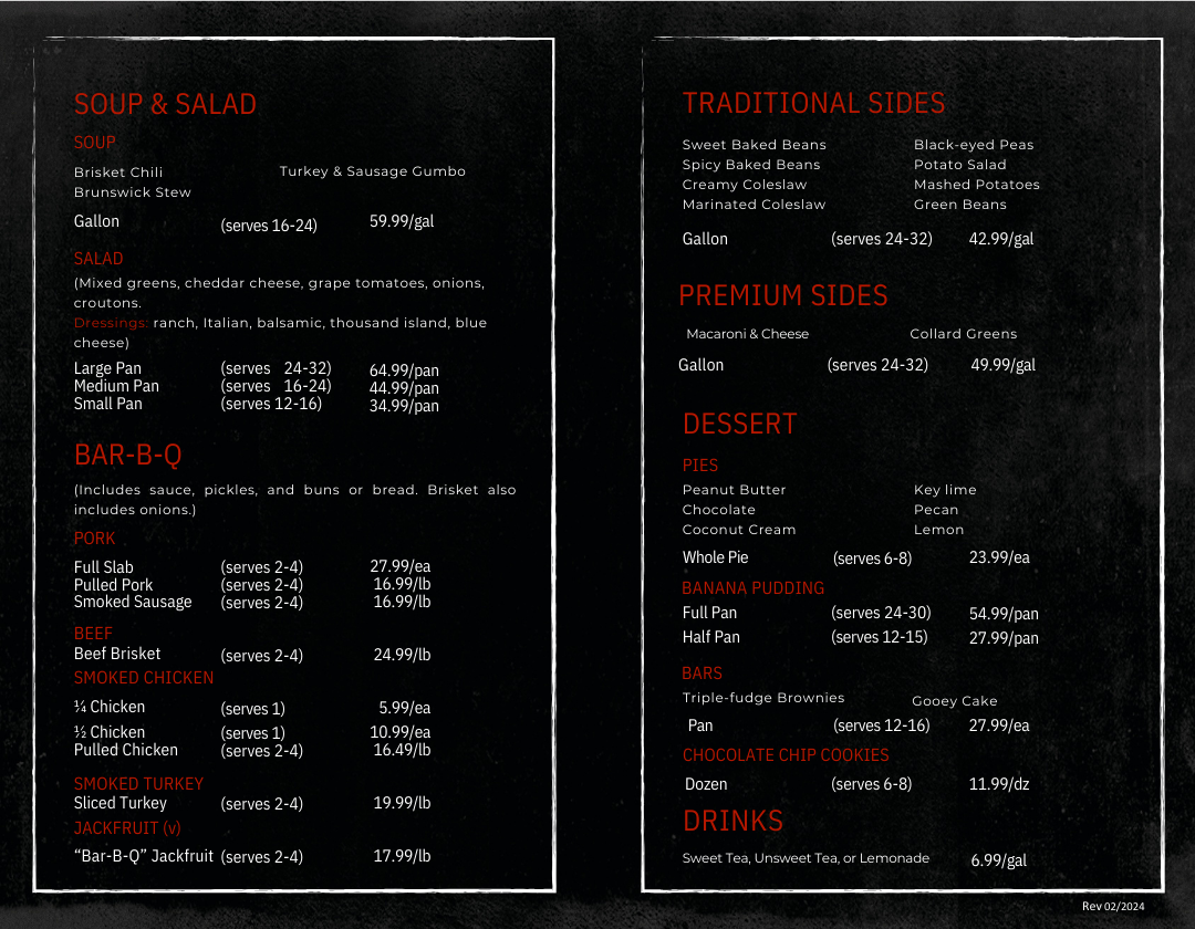 Catering Menu - page 2 If you need assistance with ordering, call us at 205-699-4766.